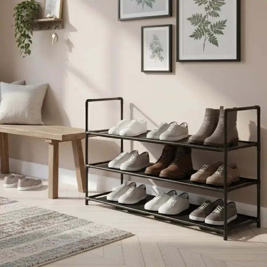 Organizador de 3 camadas, prateleira de sapatos, prateleira de sapatos