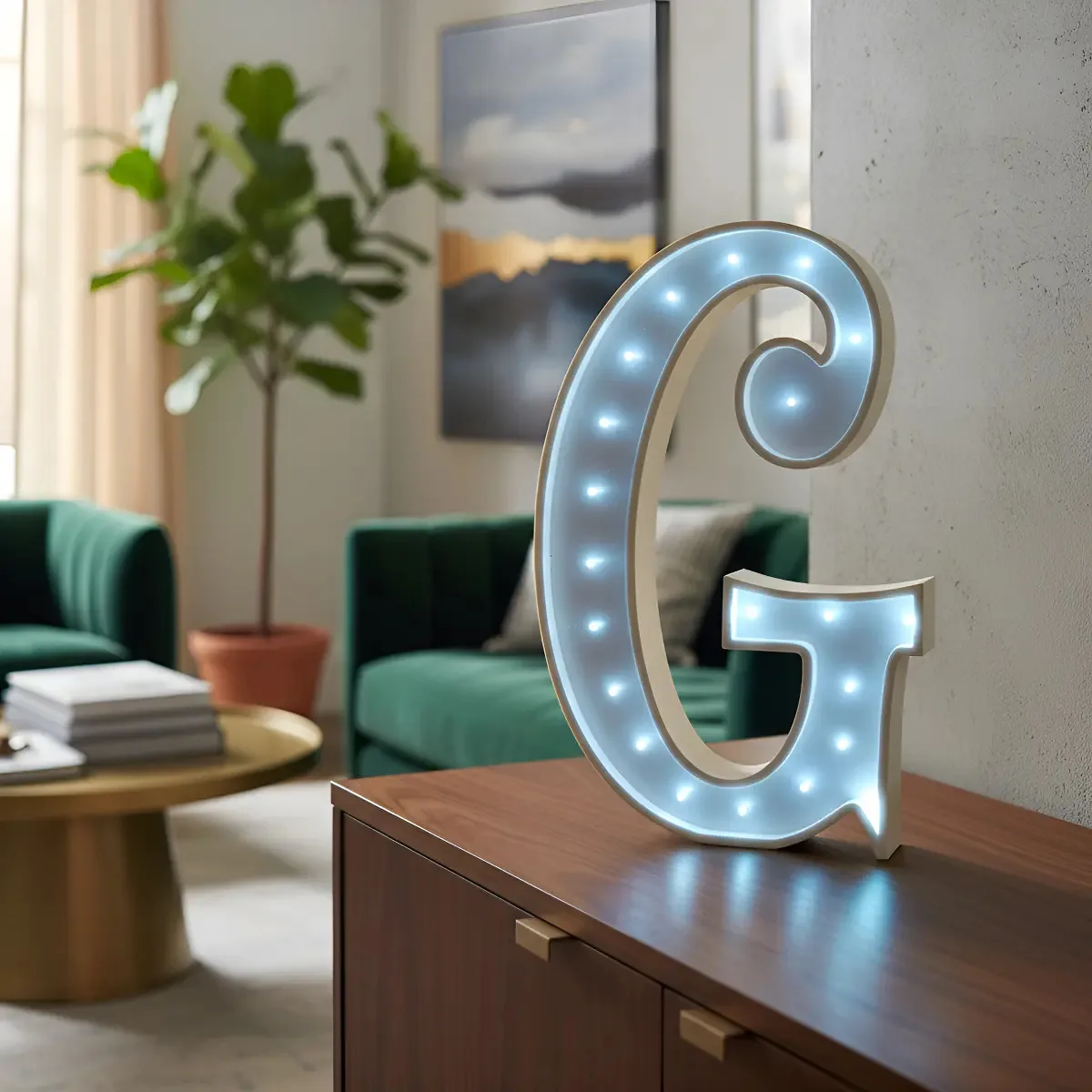 Letra 25 Cm Luzes Led Luz Polyfan Luminosos Tunombreimporta