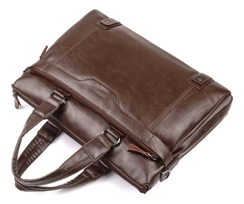 Zuiai Pasta de Couro Vegano para Notebook, Estojo para Notebook, Bolsa para Notebook, Bolsa Mensageiro para Notebook, Homens e Mulheres, Bolsa para Notebook
