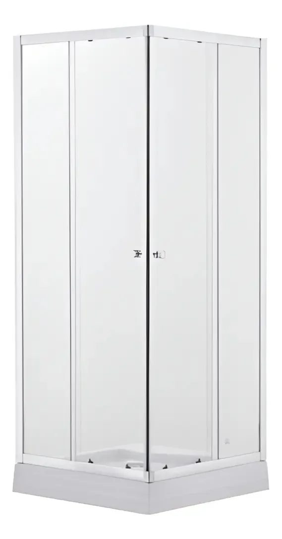 Cabine de duche de canto reto 90x90x192cm Óculos frontais transparentes quadrados vidros traseiros tingidos