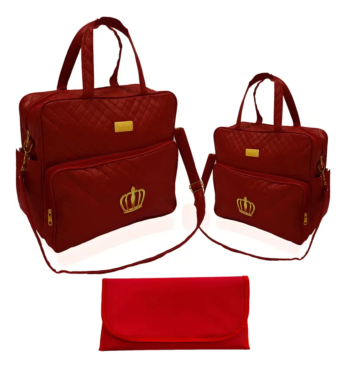 Kit Bolsa Bebê Maternidade Vinho Com Trocador B72tk