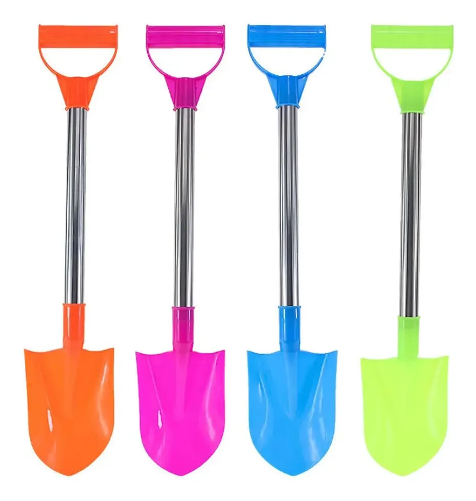 Brinquedos de Praia para Crianças Brinquedos de Jardinagem para Crianças Pá de Areia Plástica Brinquedos de Pá para Cavocar na Neve com Cabo de Aço Inoxidável 4pcs Cor