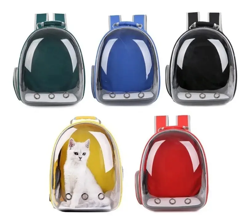 Mochila transportadora translúcida para cães e gatos