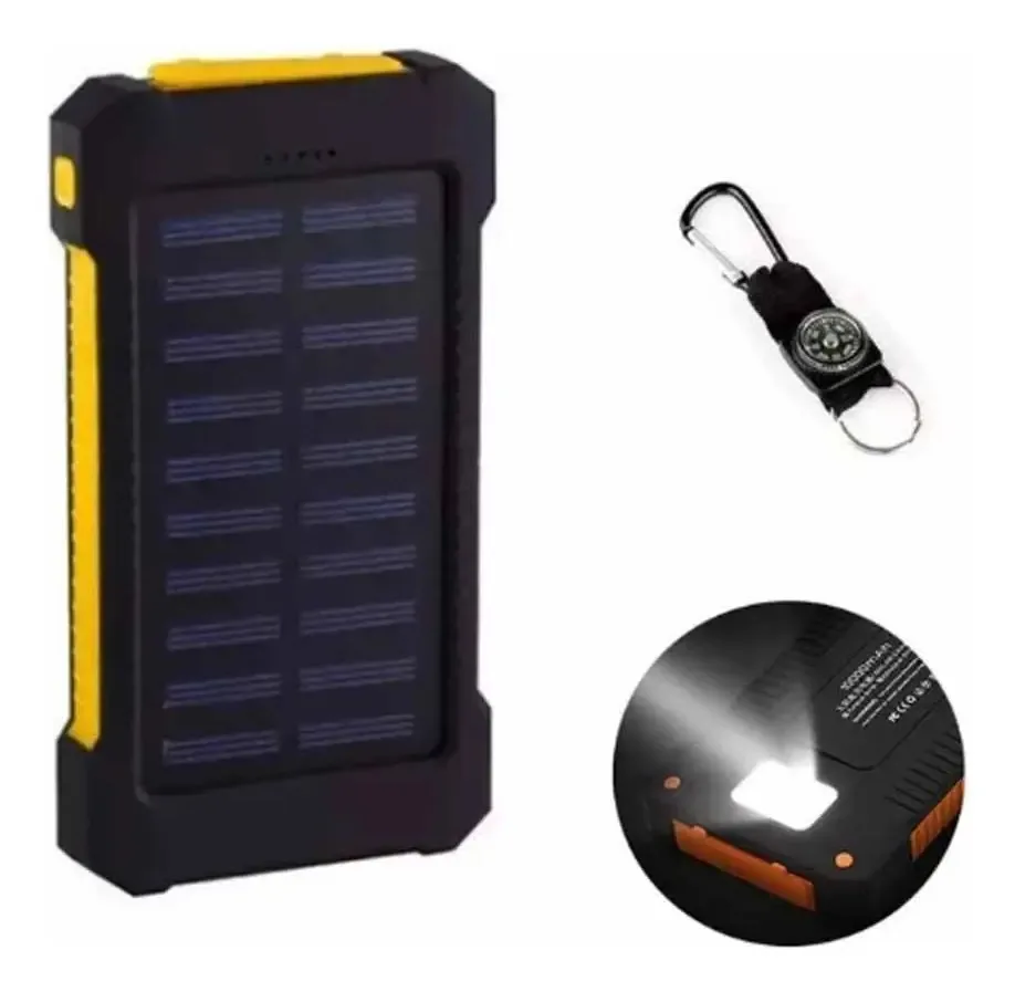 Banco de energia solar USB superior Banco de energia de luz amarela de 8000mAh