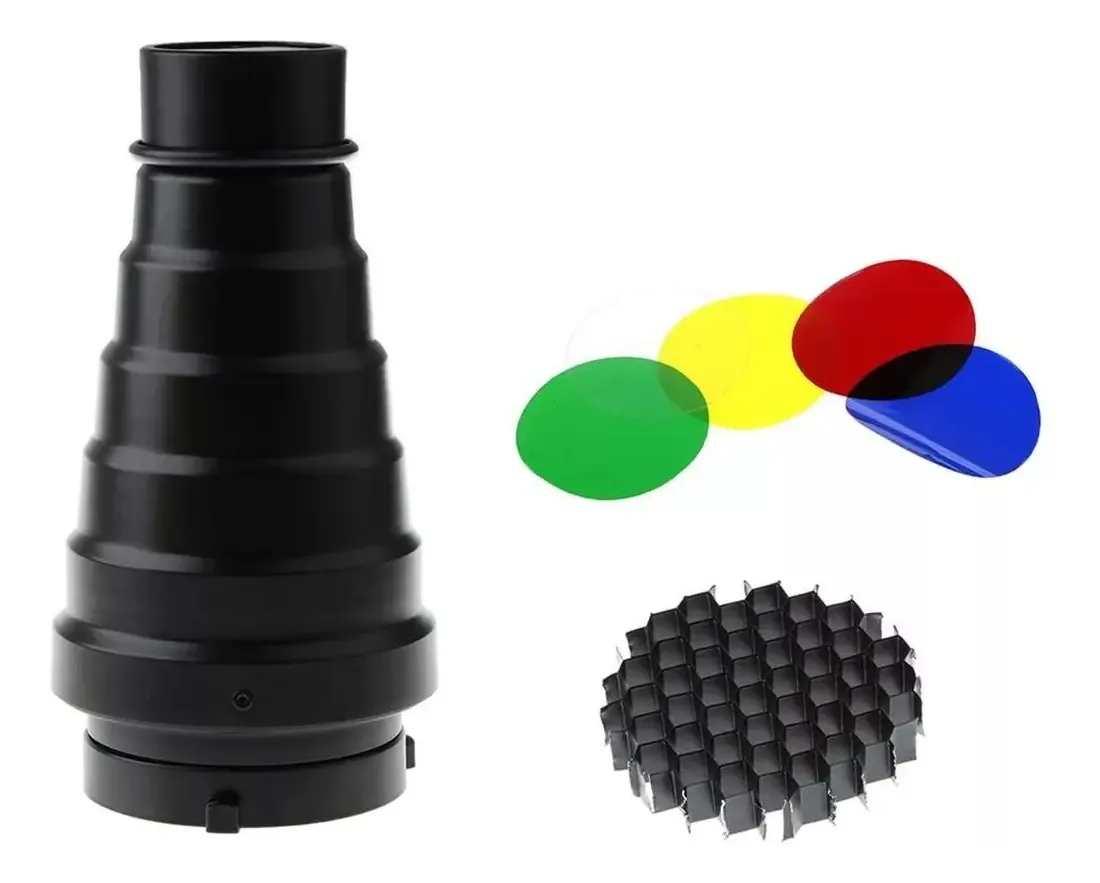 Snoot Com Grade E Kit De Acessórios Para Fotografia Cor Preto
