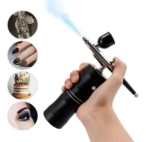Airbrush Minicompressor De Aerógrafo Preto Usb Recarregavel