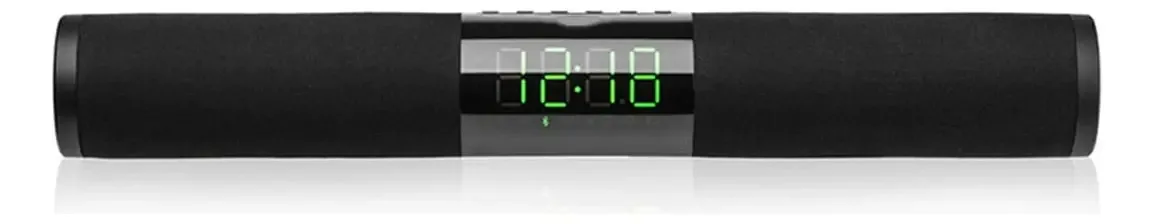 Silted Alto-falante Bluetooth Alarme Rádio Relógio Digital, Cilindro HD LED Tela Eletrônica Relógio Digital de Rádio FM, Preto (vermelho) (preto)