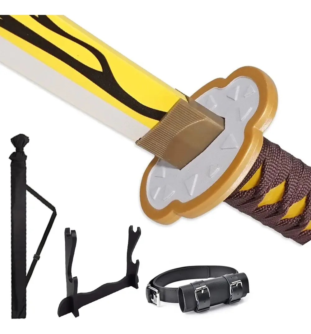 Coleção de espadas Katana Demon Slayer de madeira de 104 cm