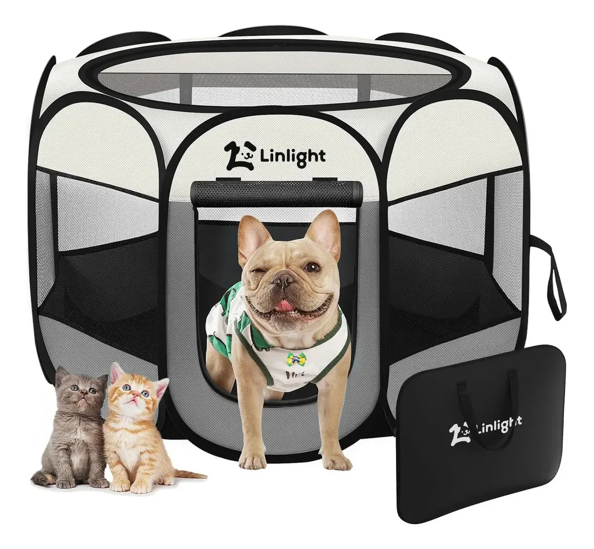 cercadinho pet cercado para cachorros gatos Dobrável Portátil Linlight