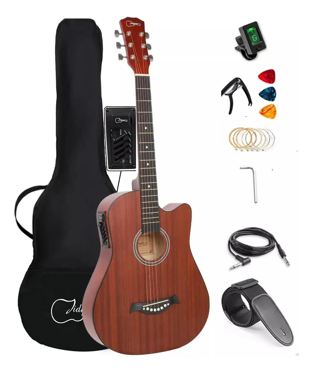 Guitarra acústica Jidyous 38INMU1 para guitarras destras de chocolate, guitarras baratas