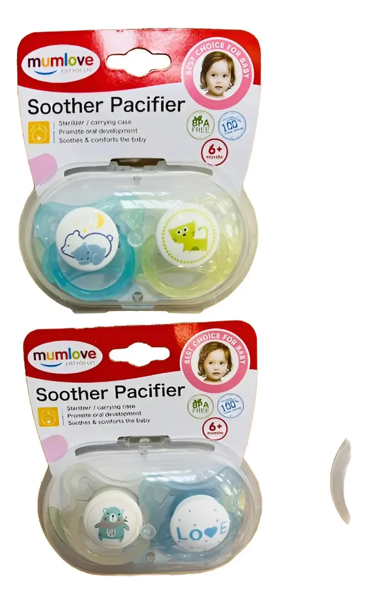 2 Chupeta de silicone para bebê Nina, chupeta estampada em cores