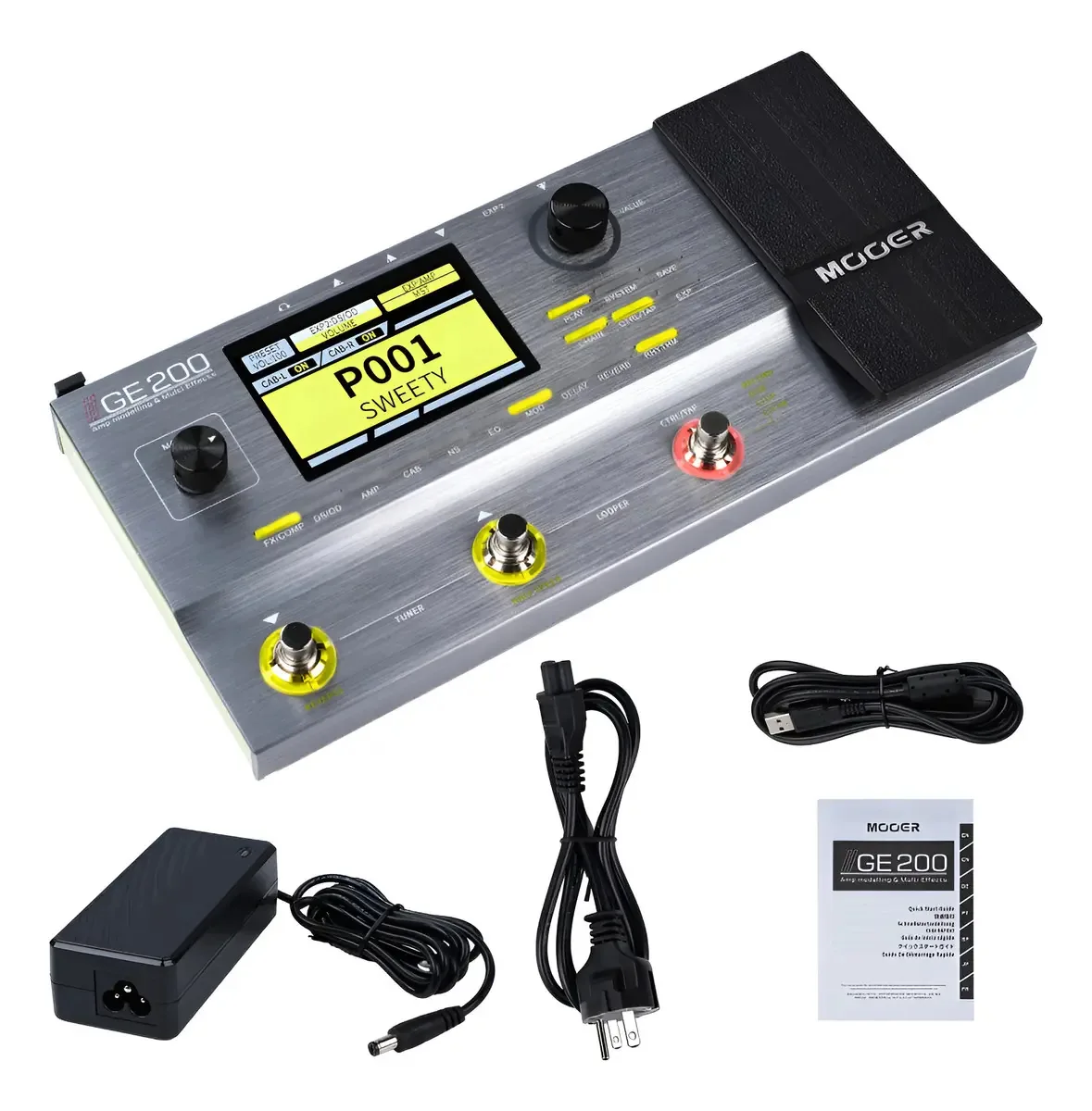 Pedal de efeito prateado M-Vave GE200