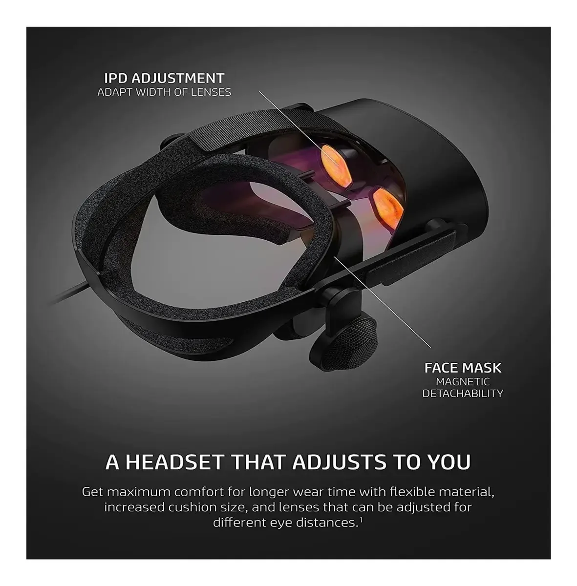 Óculos de Realidade Virtual Silted Controlador de Fone de Ouvido de Realidade Virtual Lentes Ajustáveis Alto-falantes Válvula para Jogos com Steam VR e Realidade Mista para Óculos de Realidade Virtual
