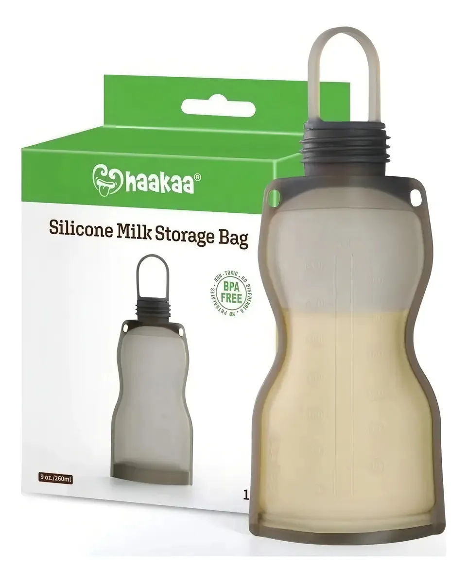Bolsa coletora de leite materno de silicone reutilizável