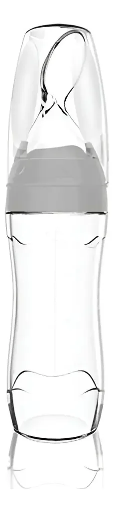 Colher de comida para bebês de silicone, cor cinza