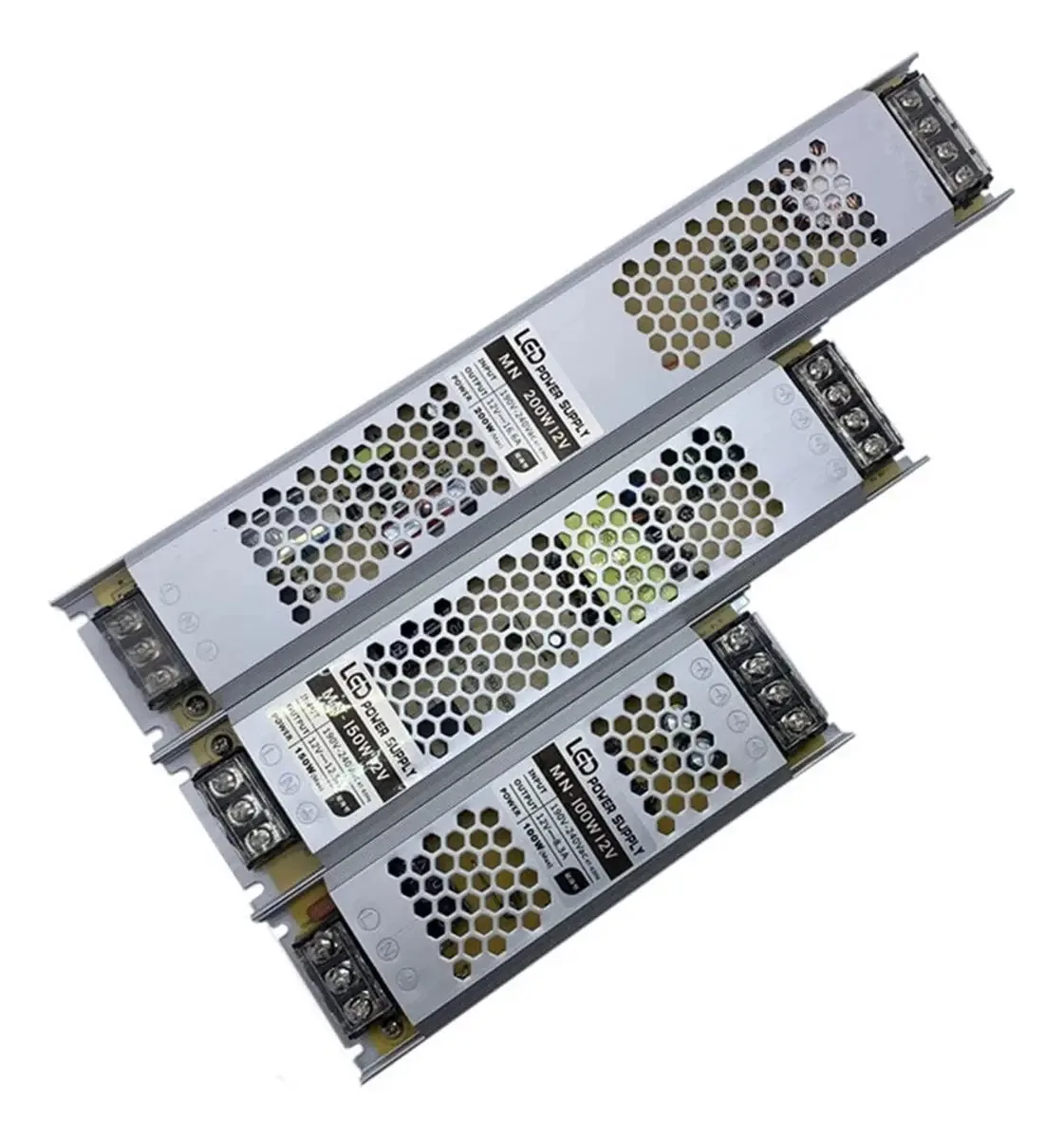 Tistm Fonte De Alimentação LED Ultrafina DC 12v 24v Transformadores De Iluminação 60w 100w 150w 200w 300w 400w 500w AC190-240v Transformadores (cor : 1, Tamanho : 24v-150w)