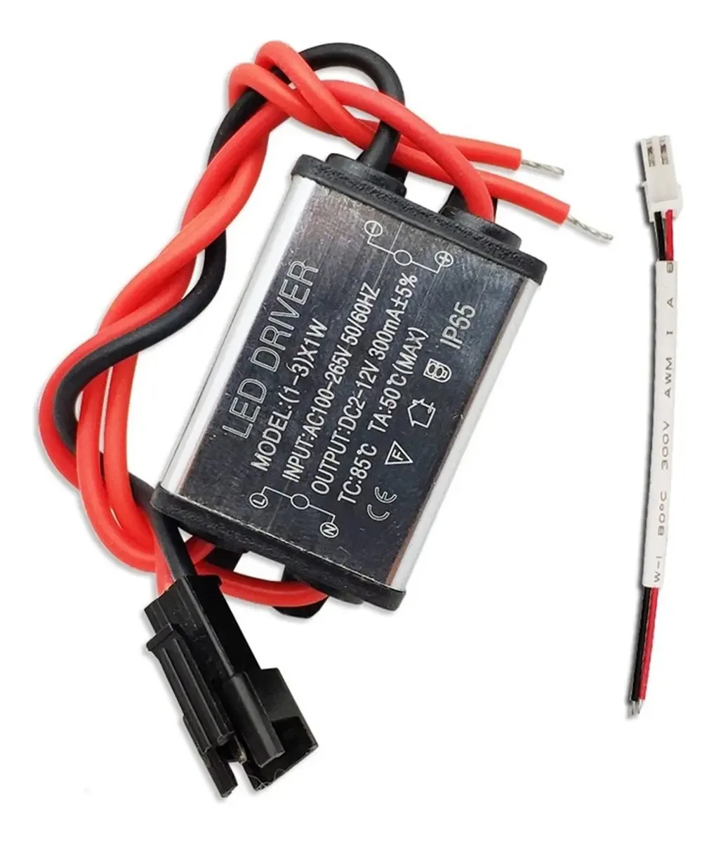Controlador LED Zzzana de 5 peças 1-3x1w Ac85-265v Fonte de alimentação Ip67 impermeável Transformadores de iluminação 300mA para lâmpadas refletoras LED para transformadores externos