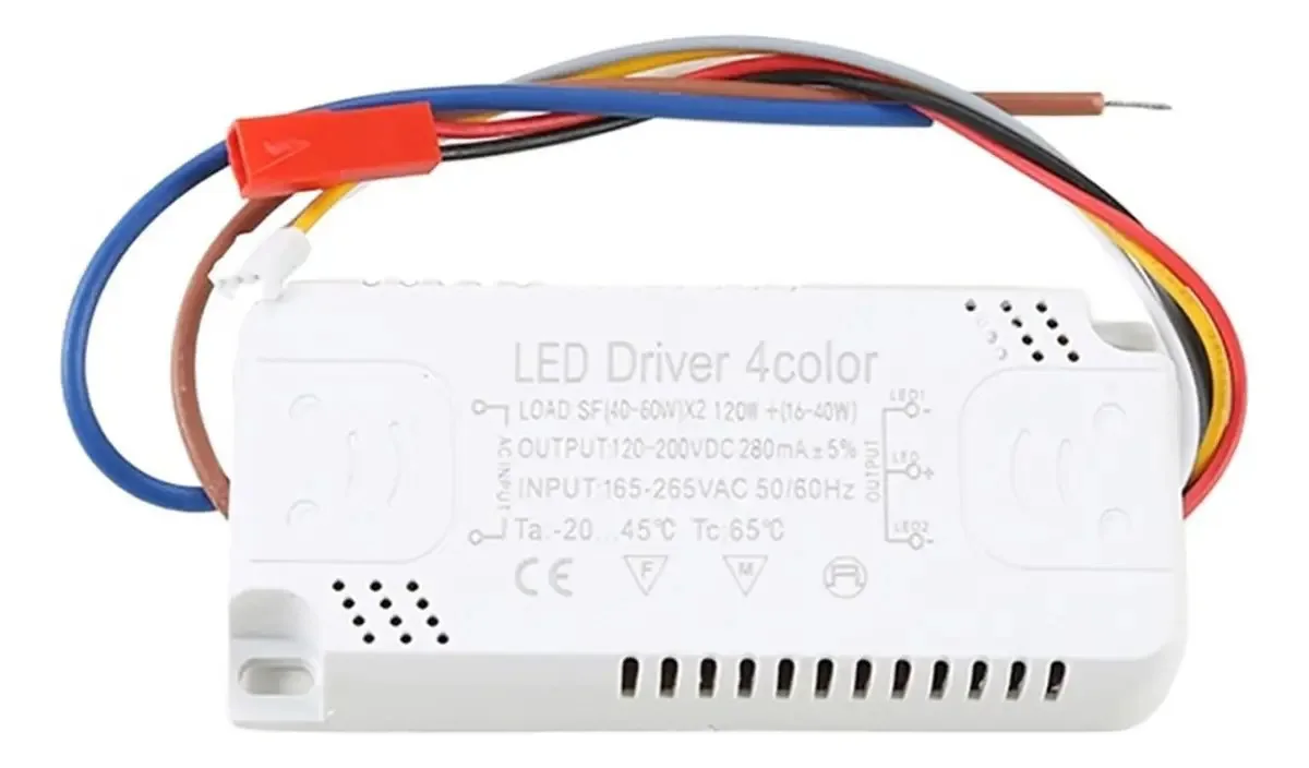 Corrente do driver LED Govkyvjs 220mA 20-40w/40-60w Fonte de alimentação de luz de teto 3 cores de 3 pinos AC175-265v Iluminação de saída dupla (cor: (40-60w) -3)