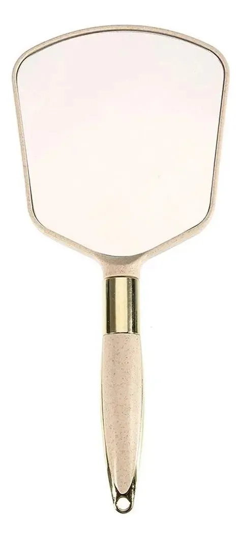 Gooffy Espelho de Maquiagem de Plástico, Espelhos de Mão Vintage, Espelho de Penteadeira para Maquiagem, Espelho Cosmético de Mão Retangular com Cabo