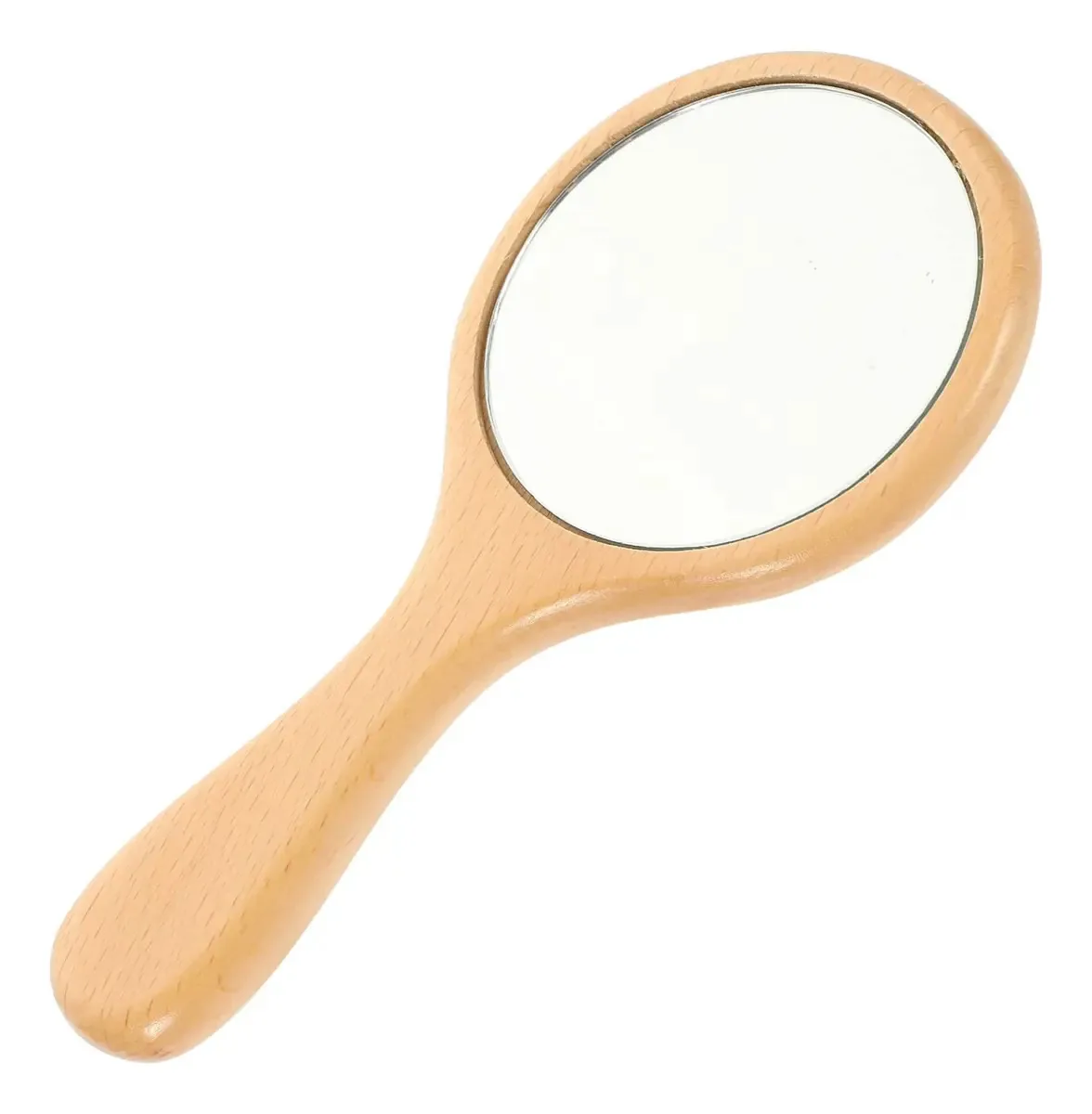 Gooffy Espelho De Mão Oval De Madeira, Espelho De Mão Portátil, Espelho De Maquiagem Vintage Para Penteadeira, De Casamento, Ferramentas De Cuidados De Beleza Para Viagem Para Menina E Mulher Espelho