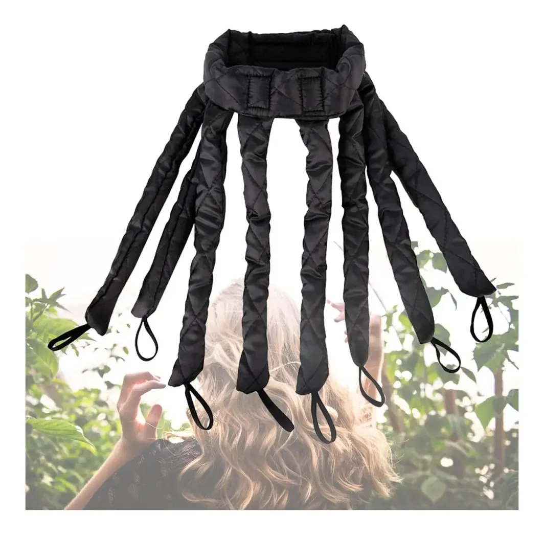Modeladores de cabelo Brewix Octopus Curler, modeladores de calor, modeladores de cabelo para dormir, faixa de cabeça preta