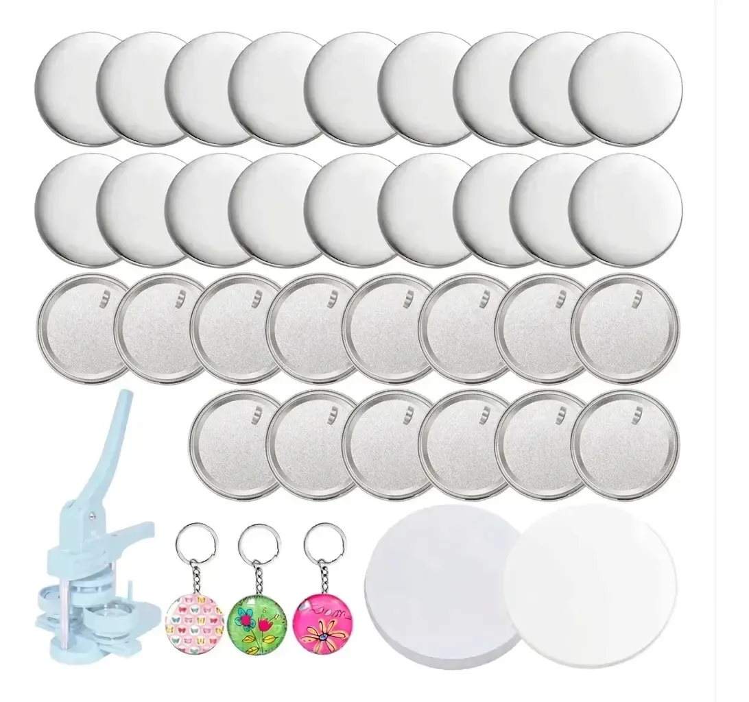 44mm Branco Pins E Bottons Chaves 50 Kits Para Mecolour Máquina De Button
