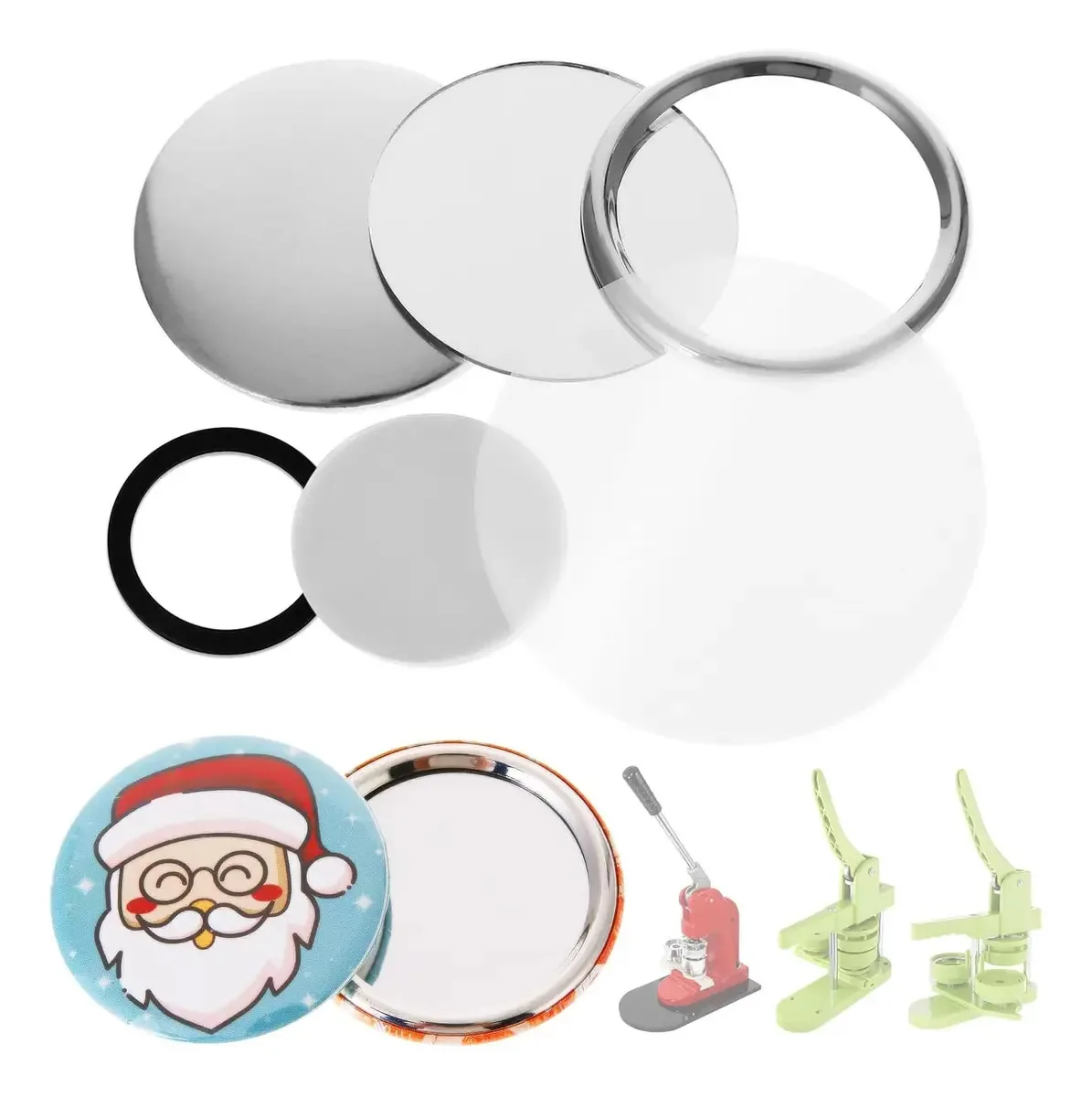 58mm Branco Pins E Bottons Espelho 50 Kits Para Mecolour Máquina De Button