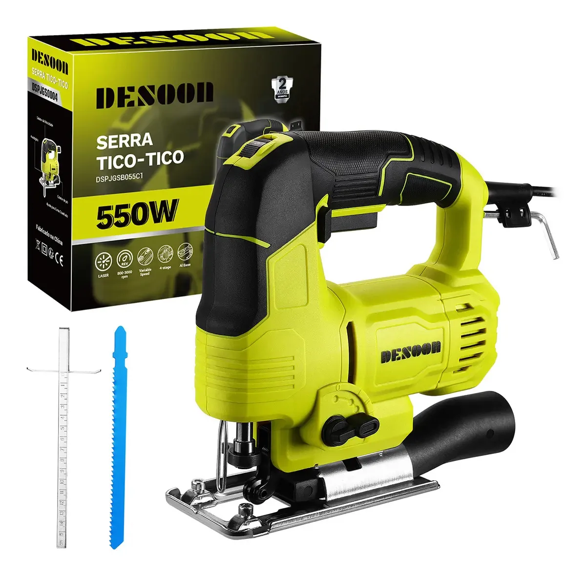 Serra Tico Tico Profissional 550W DESOON 6 Velocidades Corte Ajustável