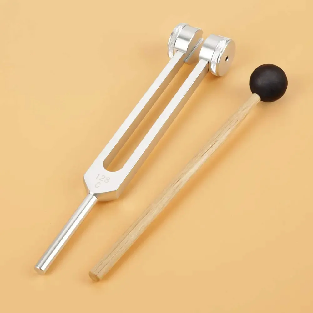 Tuning Fingerboard Conjunto de escala médica de 128 Hz Chakra Hammer Ball Diagnostic Ear Fingerboard Alumínio de 128 Hz, para relaxamento, descompressão, neurologia, otorrinolaringologia