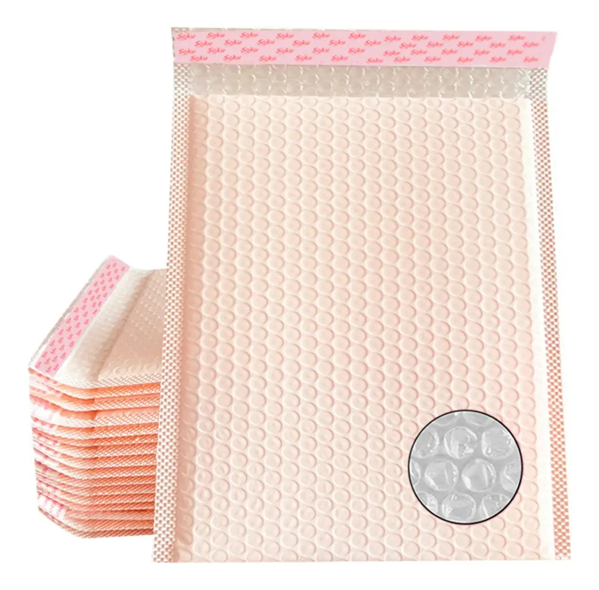 25 amostras de envelopes de bolhas impermeáveis, 20x25 cm, bege