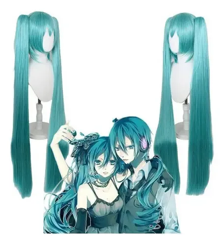 Peruca de cosplay azul Aquamarine em tom azul
