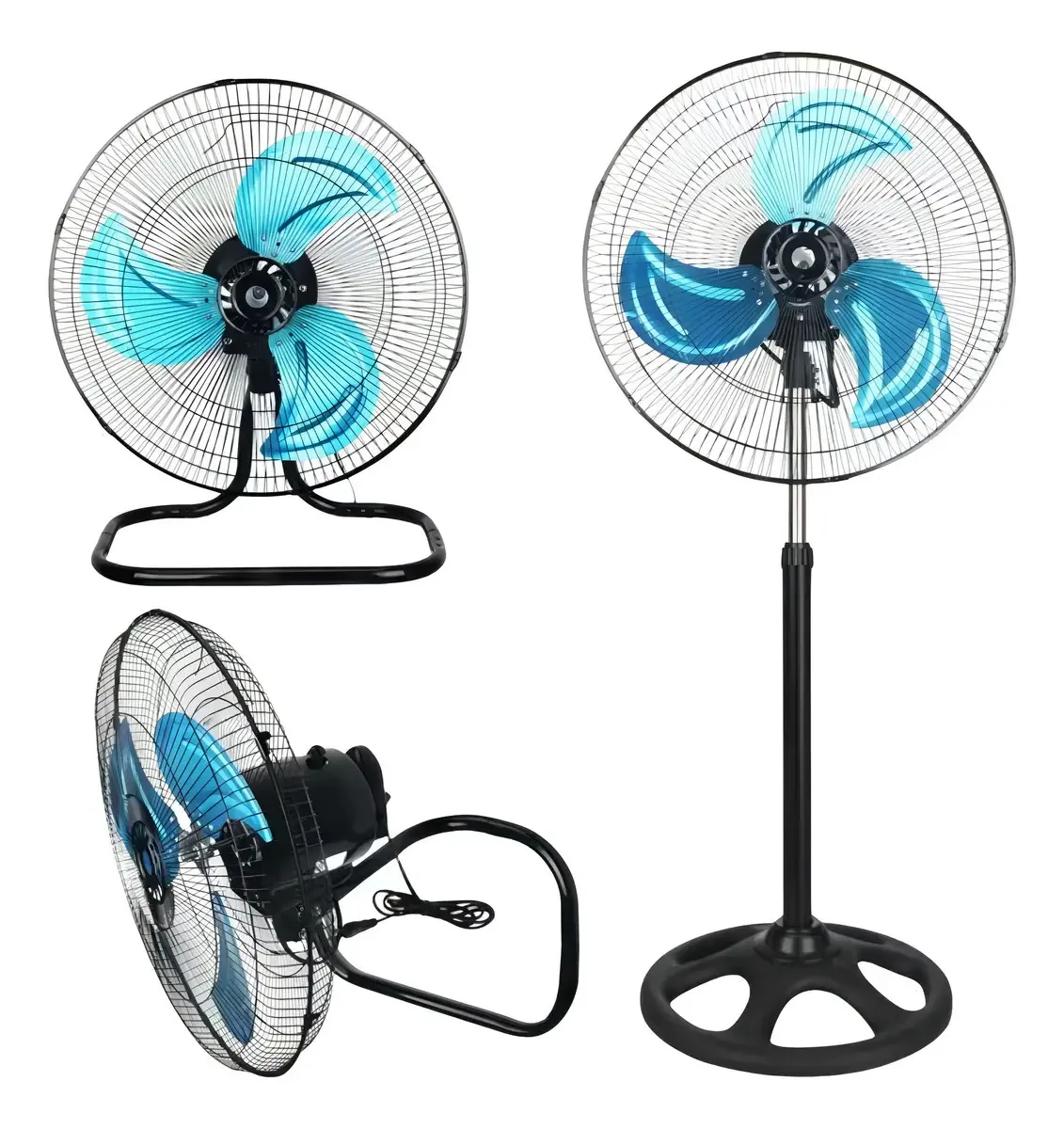 Ventilador de pedestal Atvio Fan 3 em 1 Ventilador de piso Ventilador de lâmina para ventilador Ventilador giratório de parede Ventilador de pedestal Ventilador de pedestal
