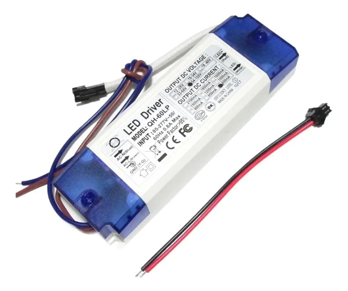 Verahome 1 Unid-10 Unid 40w 50w 60w 600ma Driver LED Corrente Constante 18-30x3w Dc54-105v Transformadores de Iluminação Para Fonte de Alimentação de Refletor (cor : 1pcs)
