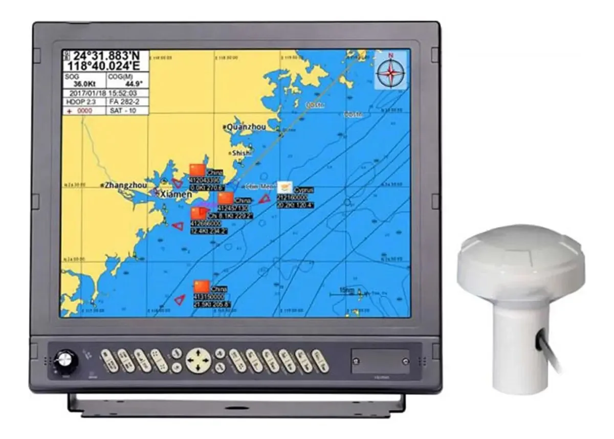Why-yue Chartplotter Marinho GPS 17 Polegadas AIS Transponder &GPS Marinho com Chartplotter para Navegação de Barco de Pesca. &GPS Plotador de Gráficos HM-5917 Mapas Costeiros