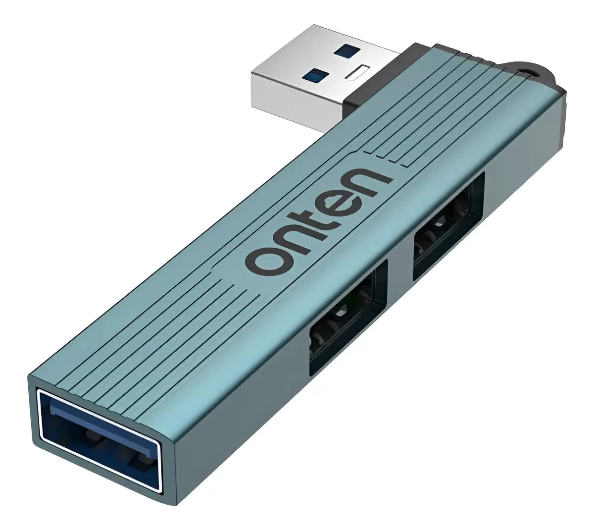 Hub USB de 2 portas Usb 2.0 + 1 Usb 3.0 OTN-us51 Plug and Play azul petróleo