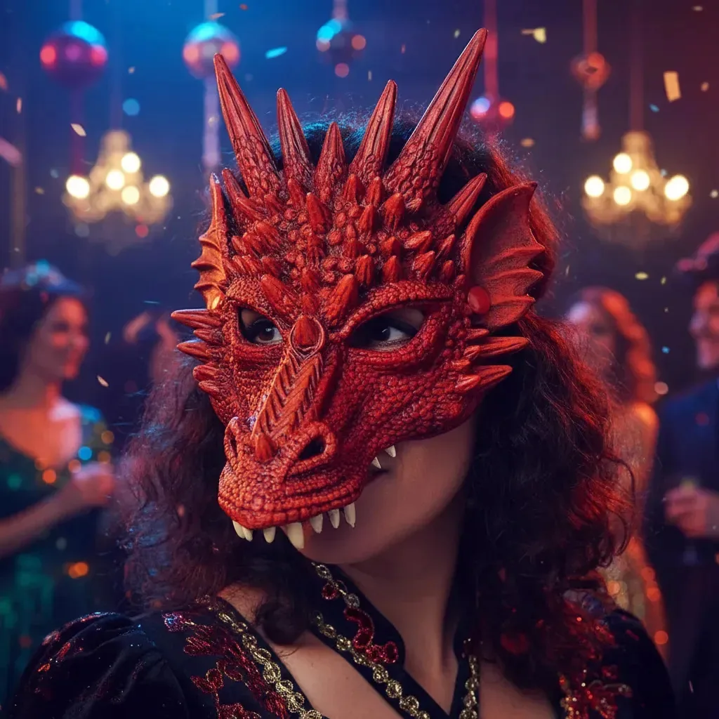 Máscara De Dragão Vermelho