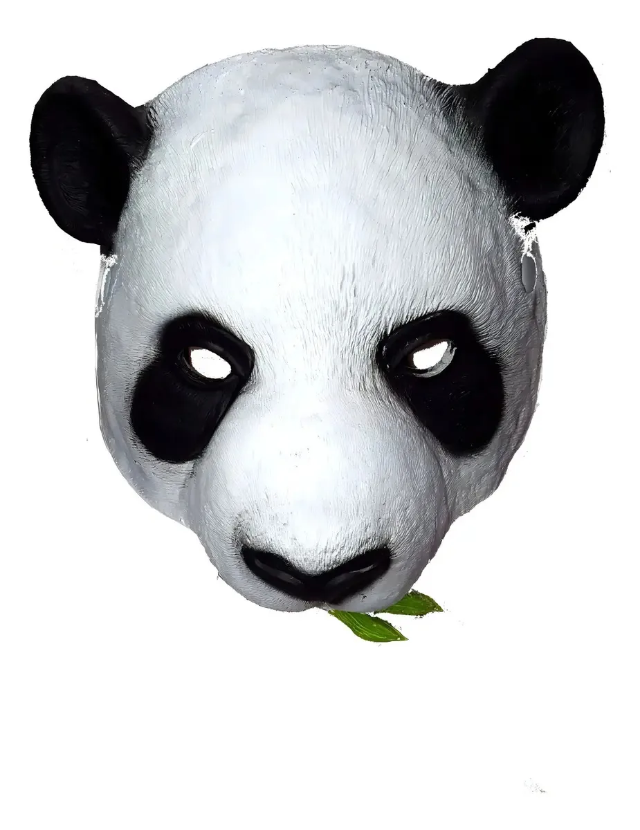 Máscara Halloween Panda Cosplay Luxo Látex Infantil Adulto Cor Branco