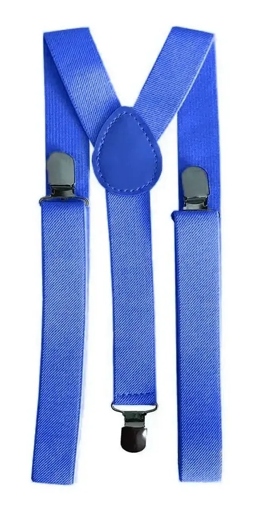 Suspensório Liso Adulto Mario E Luigi Acessório Fantasia Cor Azul