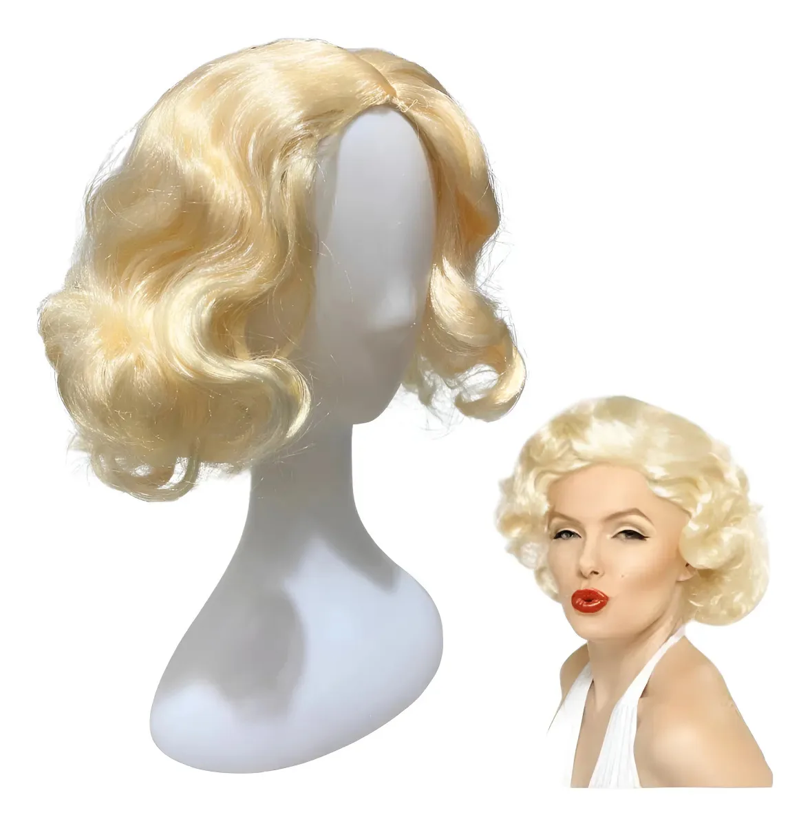 Peruca Loira Marilyn Monroe Fantasia Cor Loiro