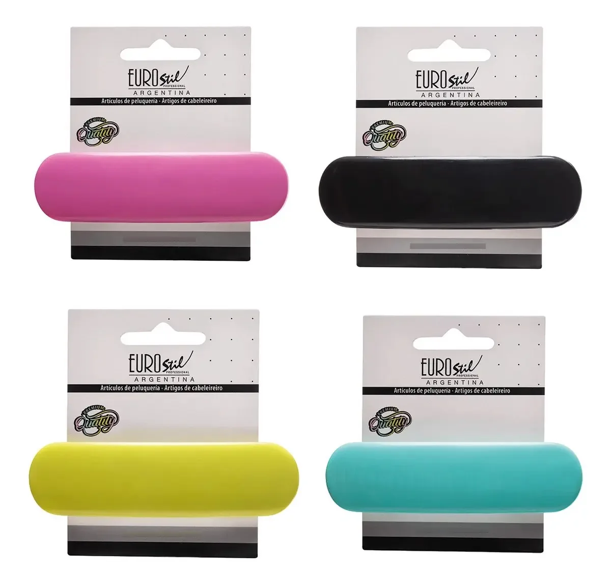 Conjunto de fivelas de cabelo Eurostil Pack X4 50073 Large Grip