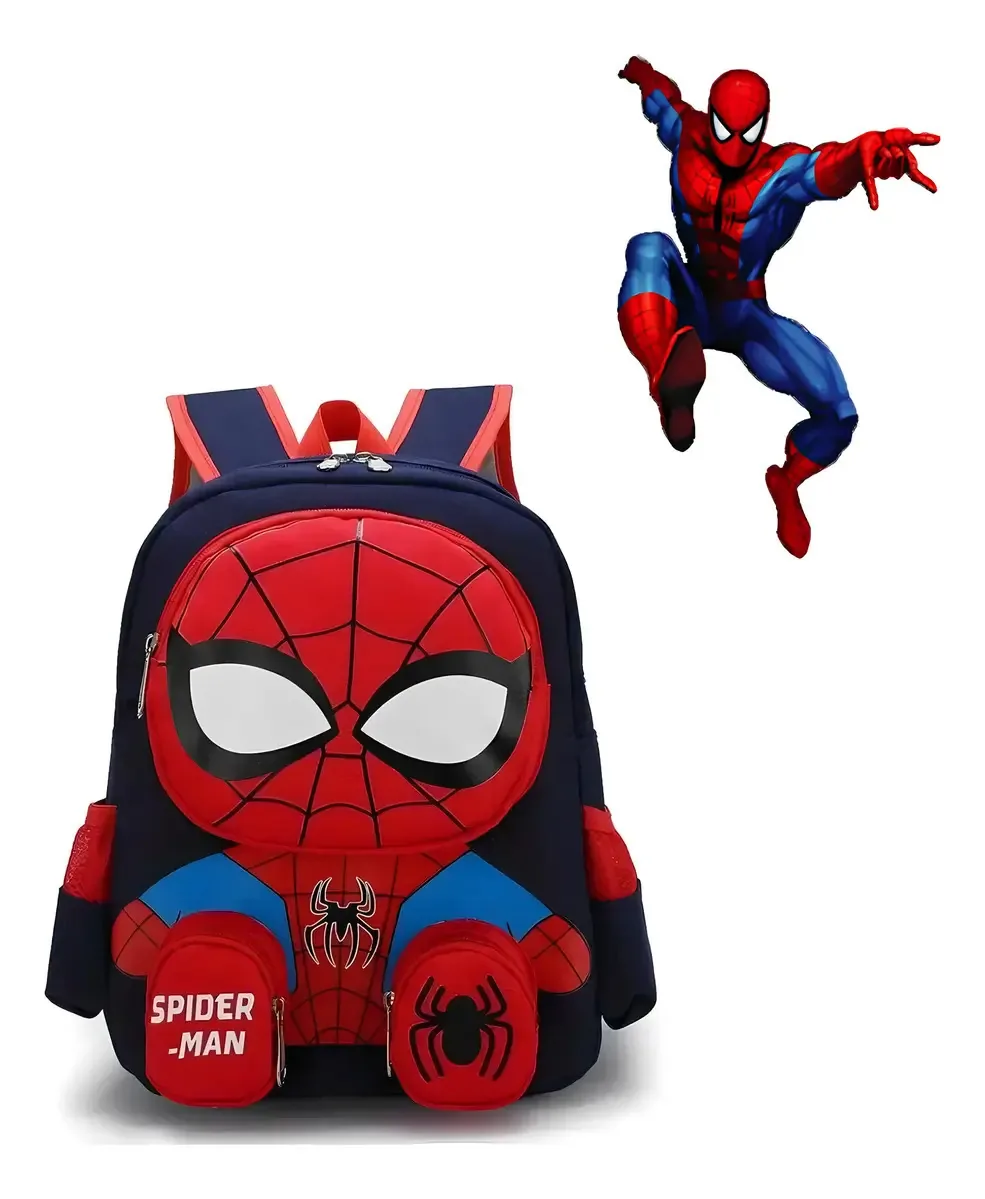 Mochila escolar Spiderman Elementary School para mochila escolar pequena com design de tecido azul marinho