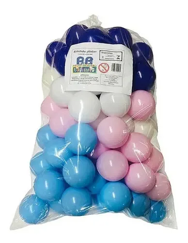 Bolinhas Plástico Cores Menina BB Bolinhas 7.6cm 50 Unidades
