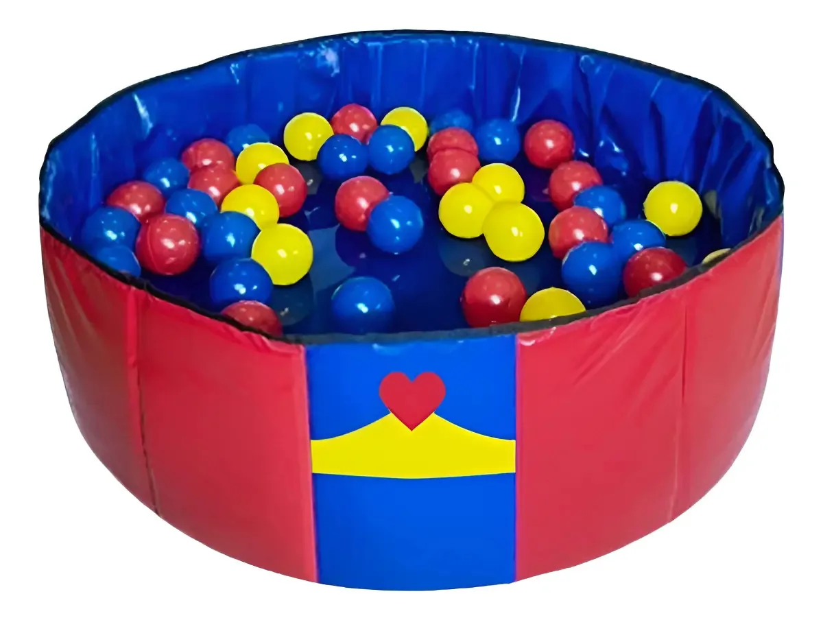 Piscina De Bolinha Bebe Maravilha Cor Azul E Vermelho