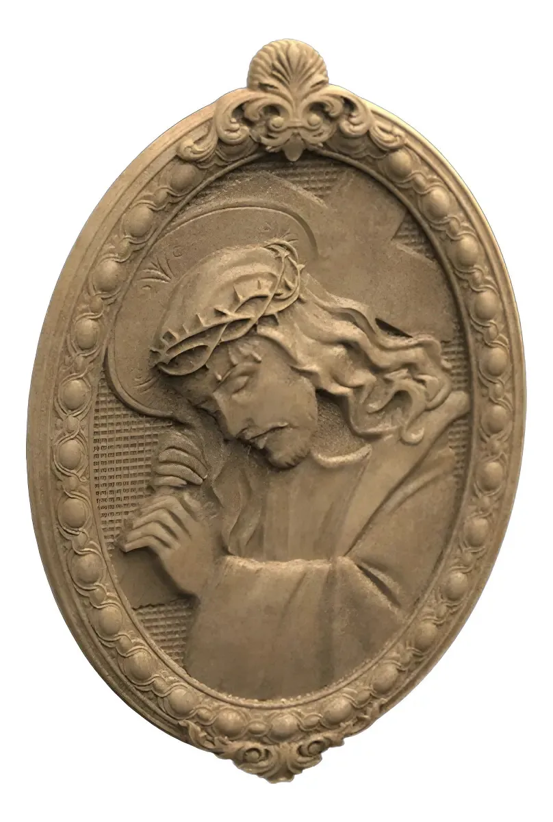 Arquivo STL Jesus Oval para CNC e Impressão 3D WoodFy