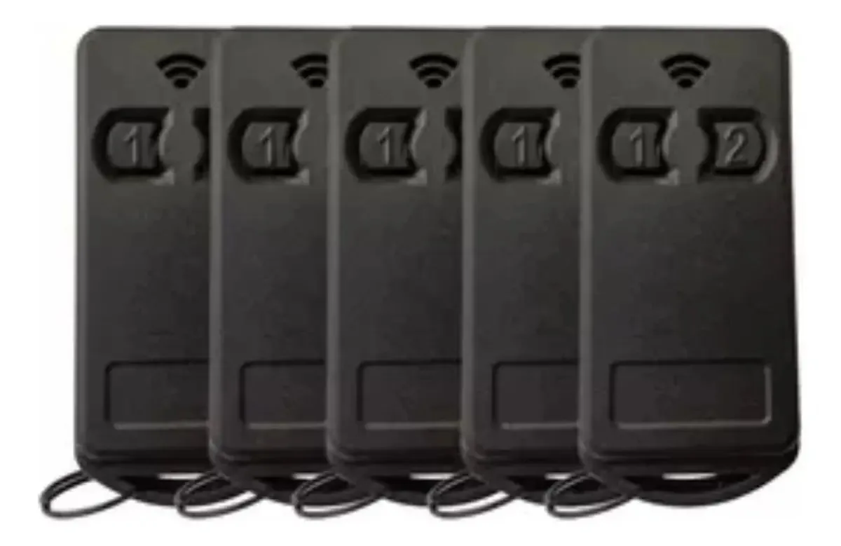 5 Controles De Portão Eletrônico 2 Teclas Com Pilha 299mhz