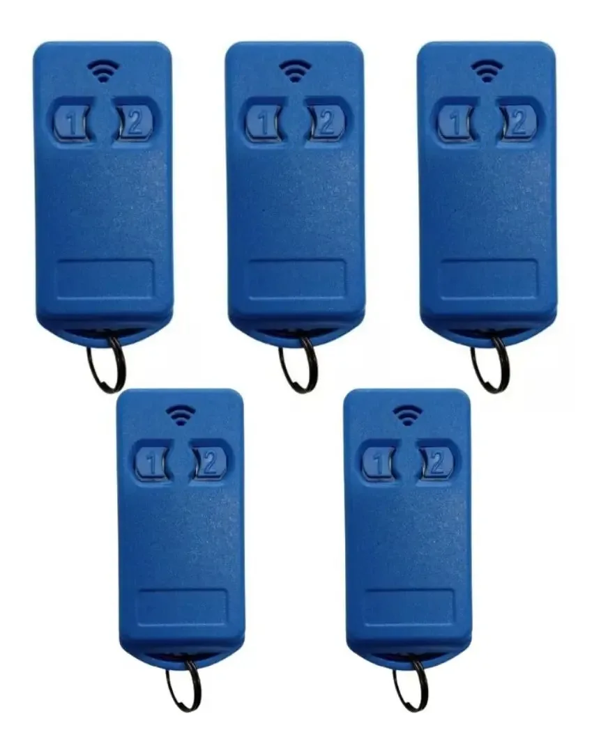 5 Controles Remoto Portão Garagem Corte Trilha 299mhz Azul