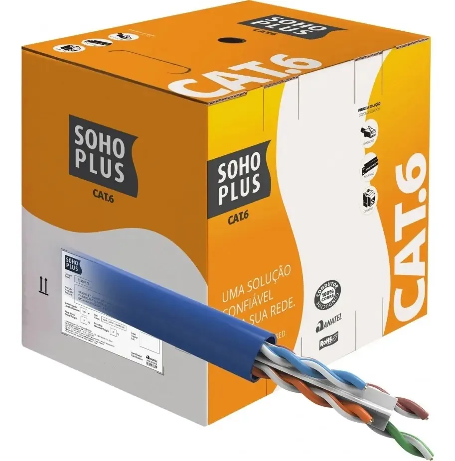 Cabo de Rede UTP Cat6 Furukawa Azul 100m Cobre