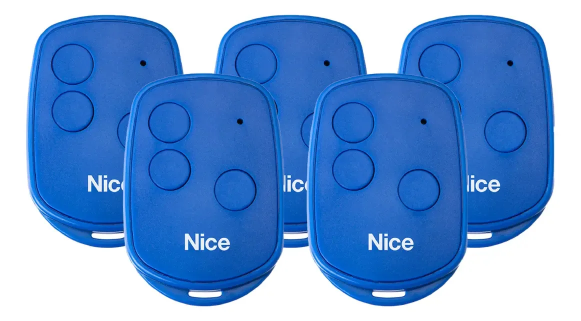 Kit 5 Controles Remoto Nice 3TB Rolling Code 433MHz 3 Botões