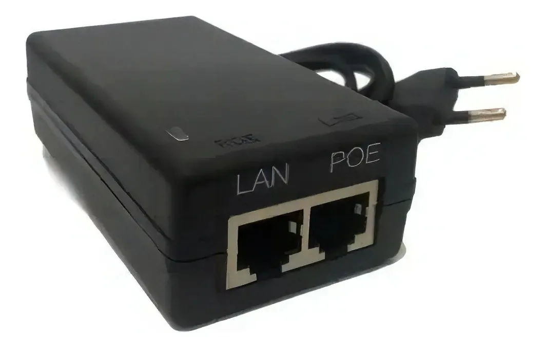 Fonte PoE Dake 12V 1A Bivolt Para Roteadores Mikrotik Câmeras IP