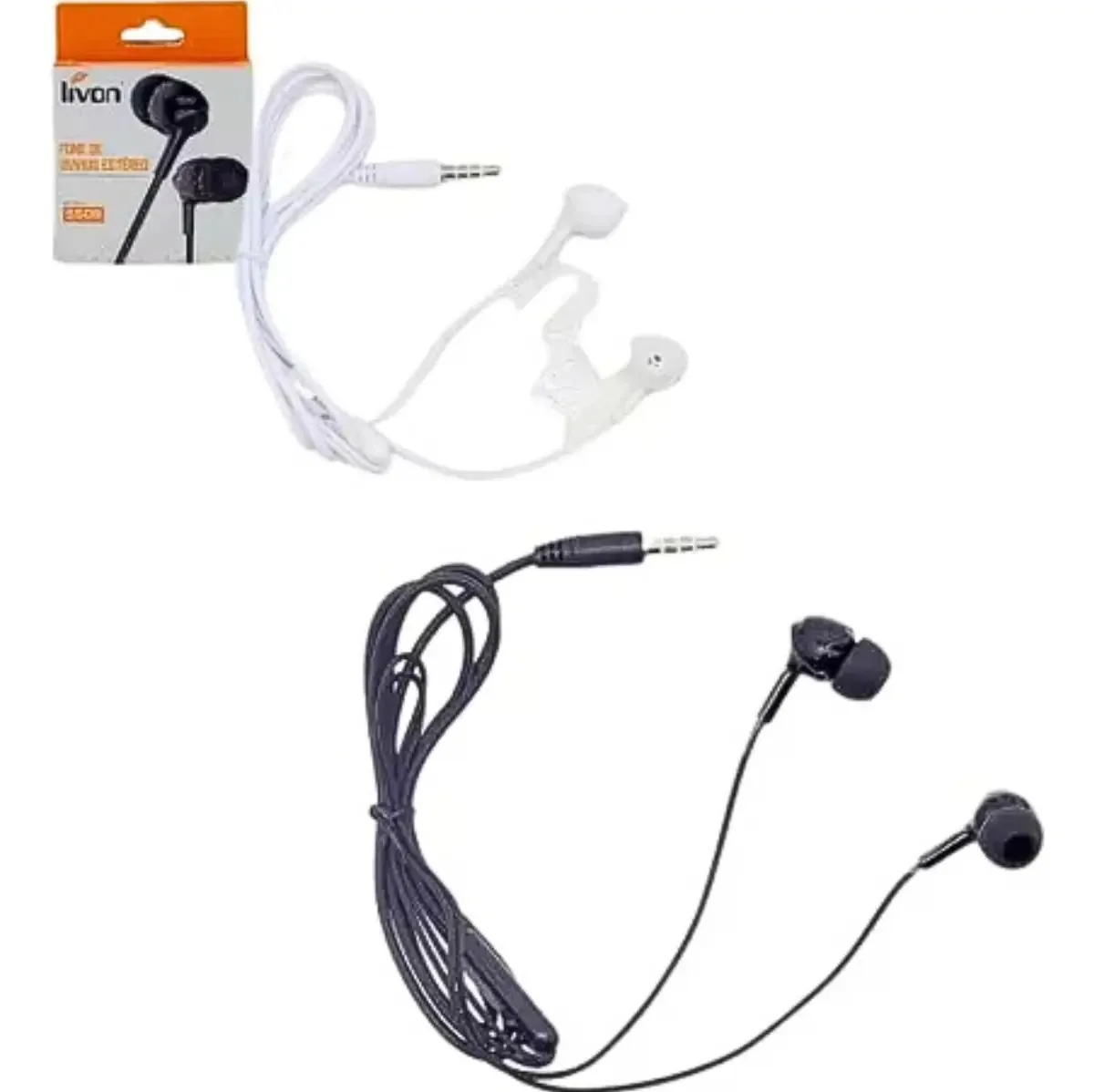 Kit 10 Fones Ouvido Livon C/ Microfone Atacado 2 Cor Cor Preto E Branco